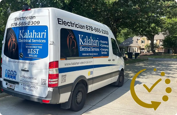 Kalahari Electrical Services van parked in residential neighborhood