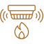 Electrical heating system icon representing energy efficient heating and power solutions
