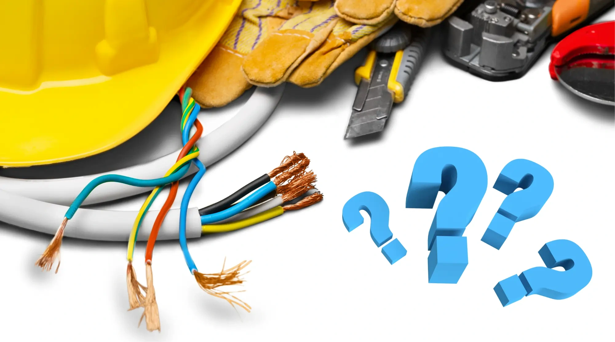 Electrical tools and wiring representing troubleshooting and professional electrician services