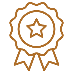 Icon of award ribbon with star symbol representing certified excellence and trusted electrical services