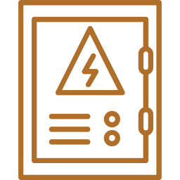 Circuit breaker panel icon showing electrical system control and power distribution services