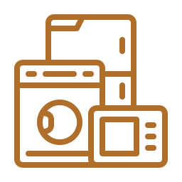 Electrical appliance services icon for installation and maintenance of home equipment